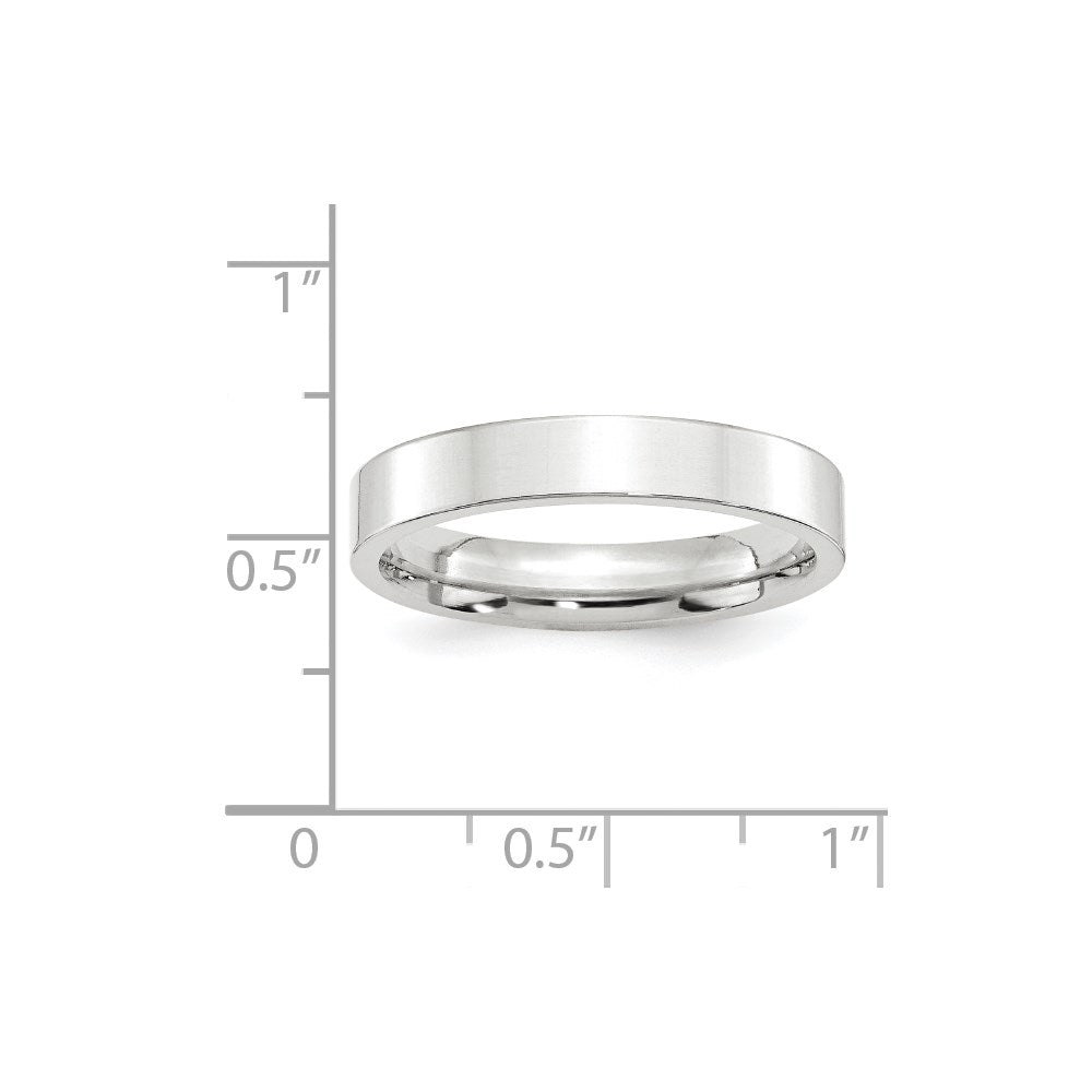 18k White Gold 4mm Standard Weight Flat Comfort Fit Wedding Band Ring