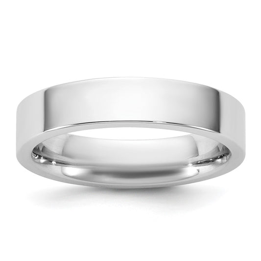 14K White Gold 4.5mm Standard Flat Comfort Fit Band