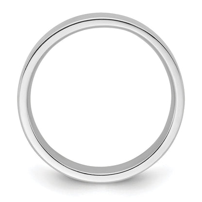 14k White Gold 5mm Standard Weight Flat Comfort Fit Wedding Band Ring