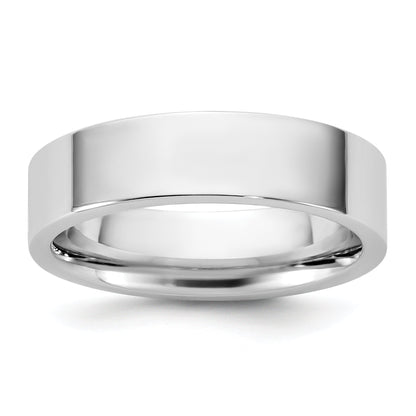 10K White Gold 10Kw 5.5mm Standard Flat Comfort Fit Band Size 6