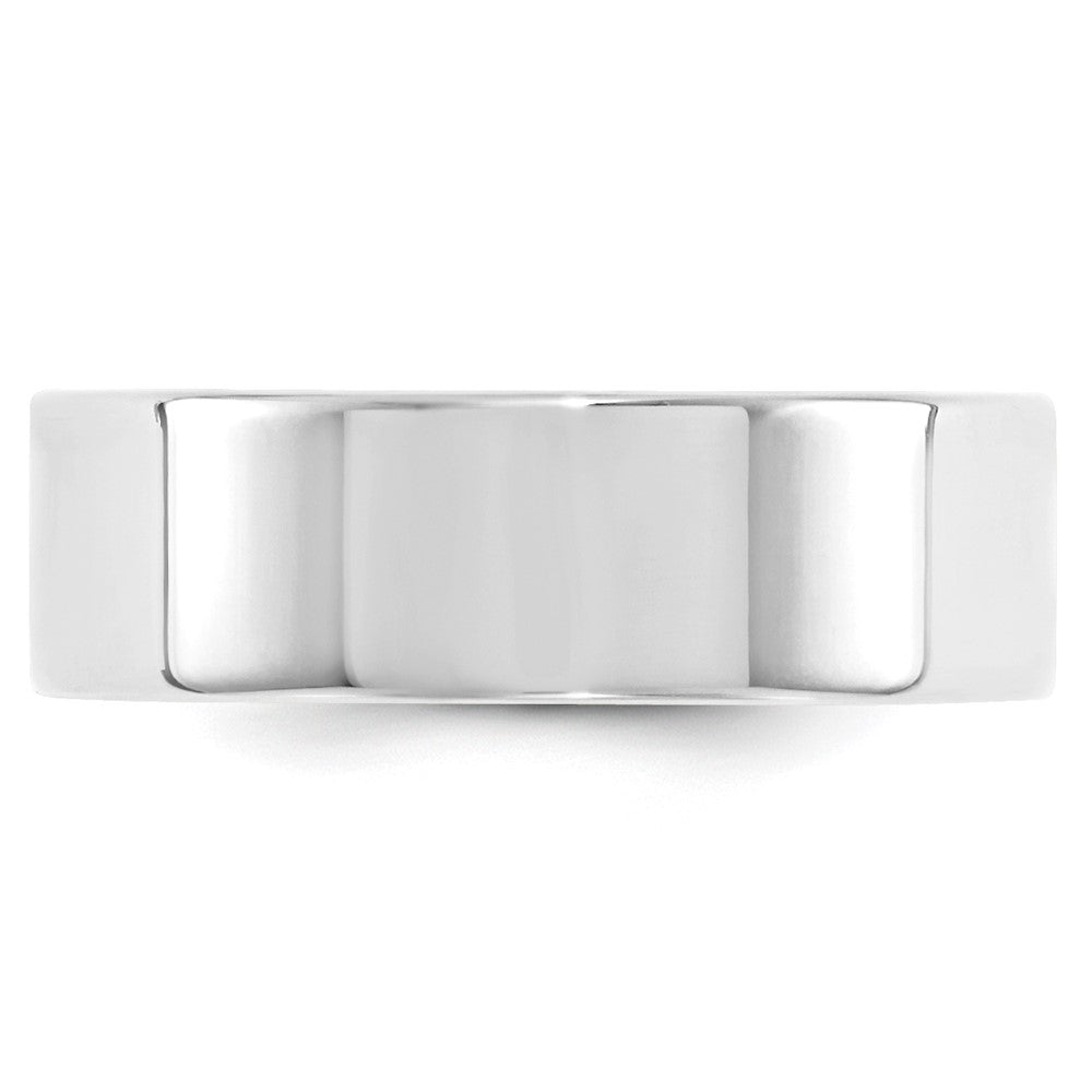 10k White Gold 7mm Standard Weight Flat Comfort Fit Wedding Band Ring