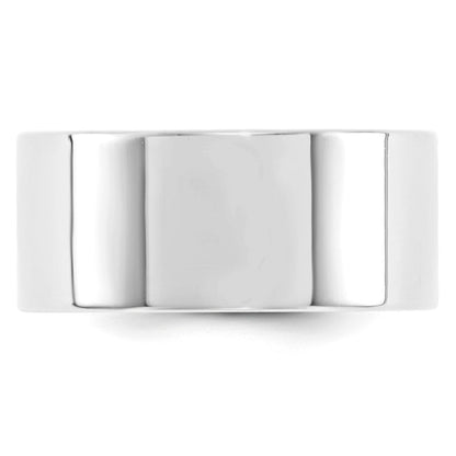14k White Gold 10mm Standard Weight Flat Comfort Fit Wedding Band Ring