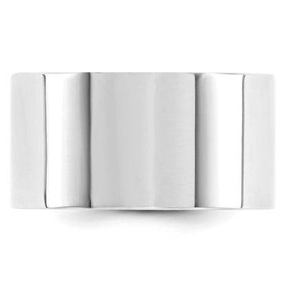 10k White Gold 12mm Standard Weight Flat Comfort Fit Wedding Band Ring