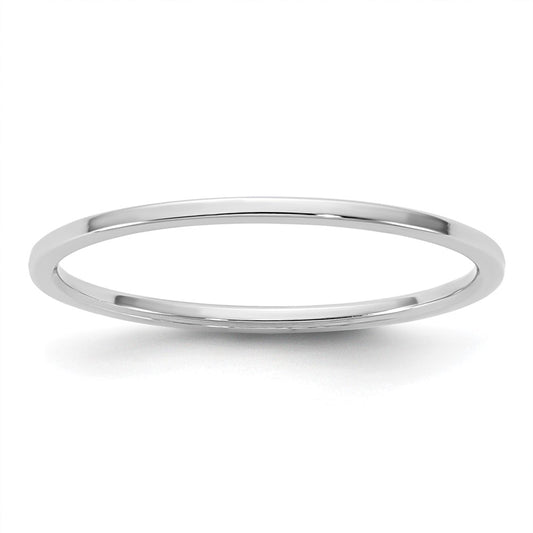 14K White Gold 1mm Lightweight Flat Band