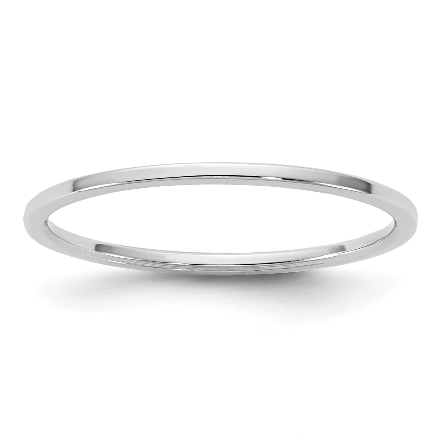 10K White Gold 10Kw 1mm Lightweight Flat Band Size 11