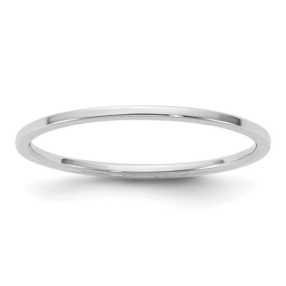 10K White Gold 10Kw 1mm Lightweight Flat Band Size 4.5