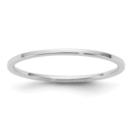 10K White Gold 10Kw 1mm Lightweight Flat Band Size 4.5