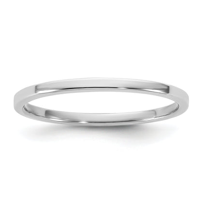 10K White Gold 10Kw 1.5mm Lightweight Flat Band Size 9.5