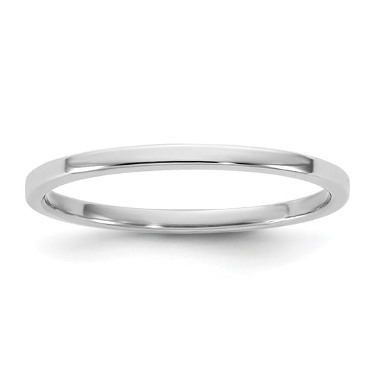 14K White Gold 1.5mm Lightweight Flat Band