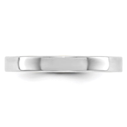 14k White Gold 3mm Lightweight Flat Wedding Band Ring