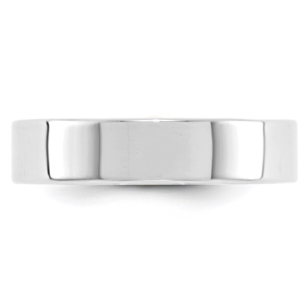 14k White Gold 5mm Lightweight Flat Wedding Band Ring