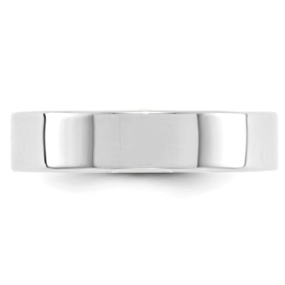 18k White Gold 5mm Lightweight Flat Wedding Band Ring