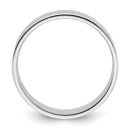 14k White Gold 6mm Lightweight Flat Wedding Band Ring