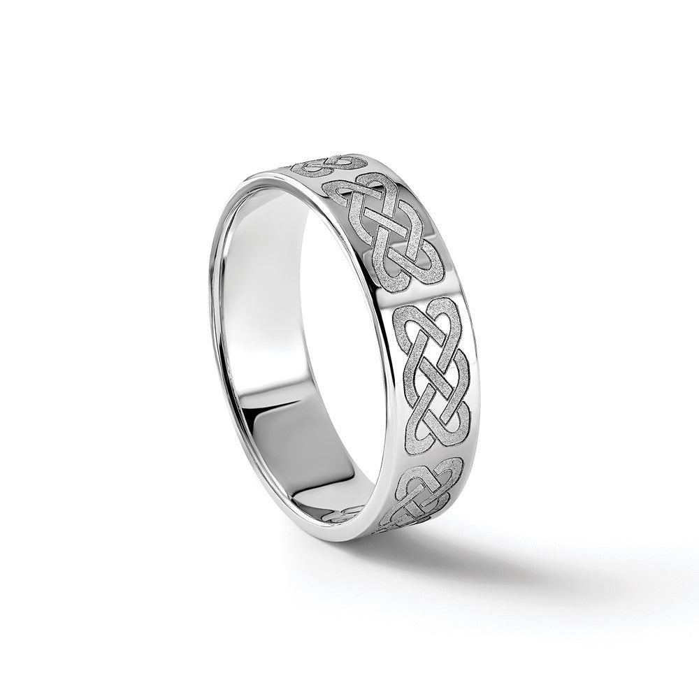 14k White Gold 6mm Lightweight Flat Wedding Band Ring