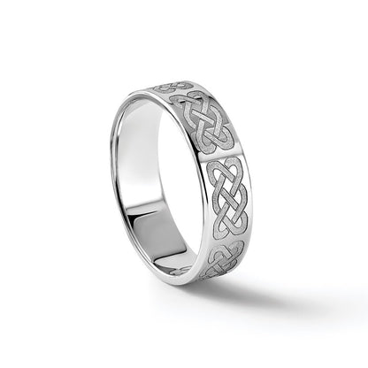 14k White Gold 6mm Lightweight Flat Wedding Band Ring