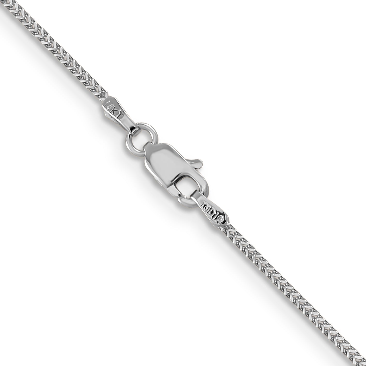 14K White Gold 30 Inch .9mm Franco With Lobster Clasp Chain Necklace