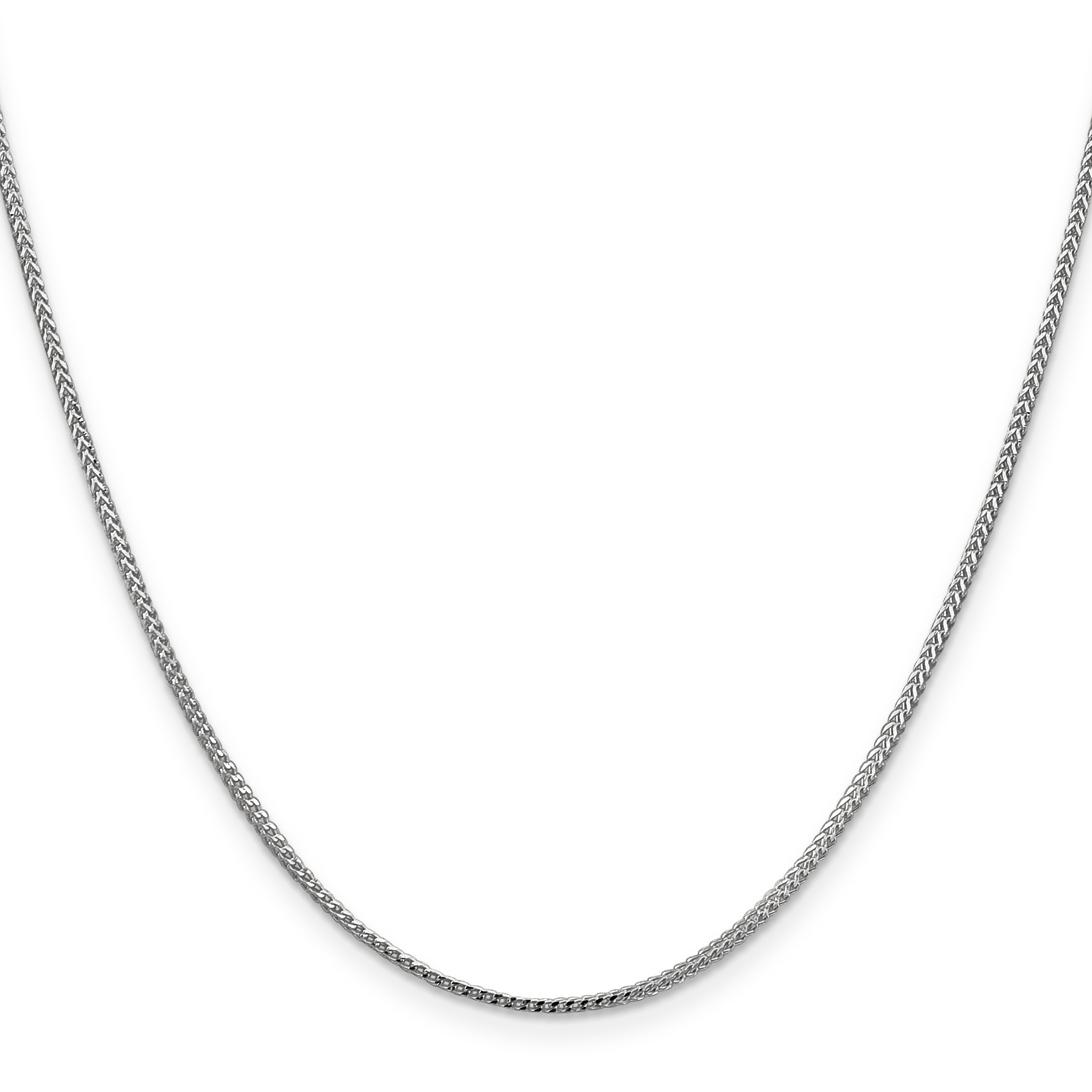 14K White Gold 24 Inch 1mm Franco With Lobster Clasp Chain Necklace