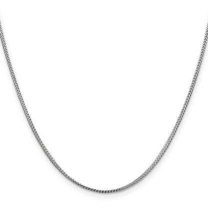 14K White Gold 18 Inch 1mm Franco With Lobster Clasp Chain Necklace