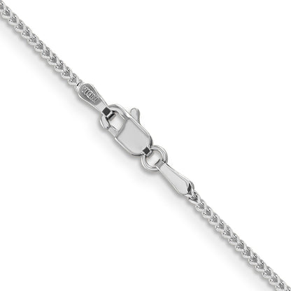 14K White Gold 24 Inch 1mm Franco With Lobster Clasp Chain Necklace