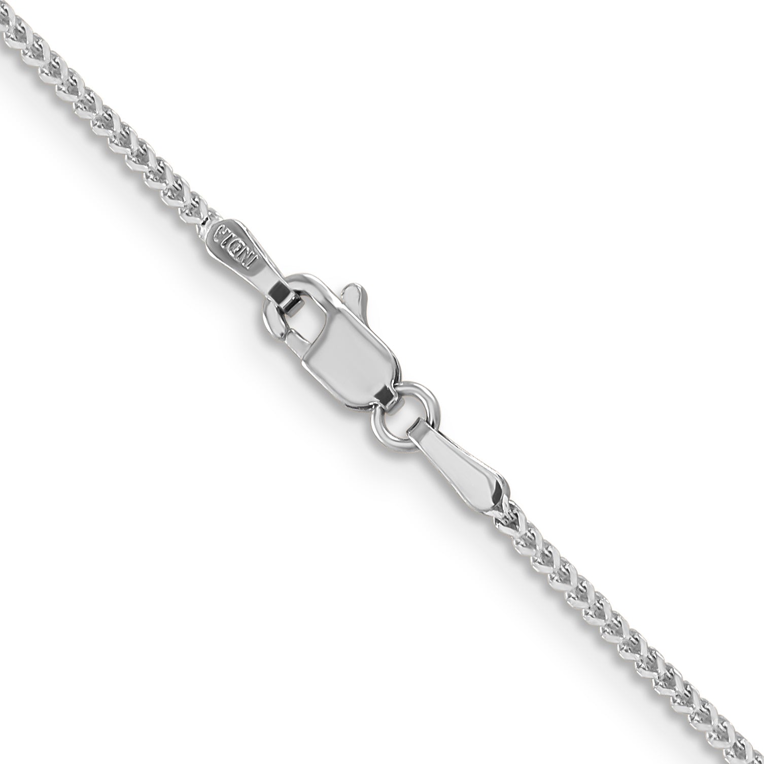 14K White Gold 18 Inch 1mm Franco With Lobster Clasp Chain Necklace