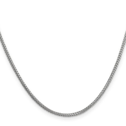 14K White Gold 20 Inch 1.3mm Franco With Lobster Clasp Chain Necklace