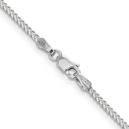 14K White Gold 16 Inch 1.3mm Franco With Lobster Clasp Chain Necklace