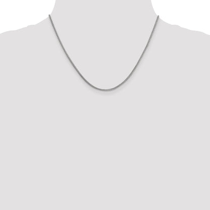 14K White Gold 18 Inch 1.3mm Franco With Lobster Clasp Chain Necklace