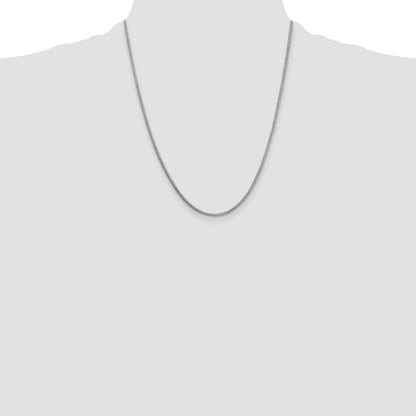 14K White Gold 22 Inch 1.3mm Franco With Lobster Clasp Chain Necklace