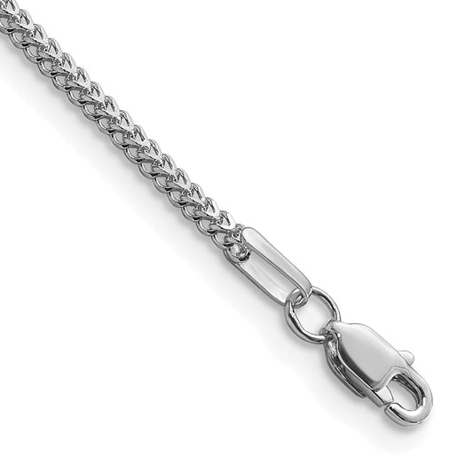 14K White Gold 7 Inch 1.3mm Franco With Lobster Clasp Bracelet