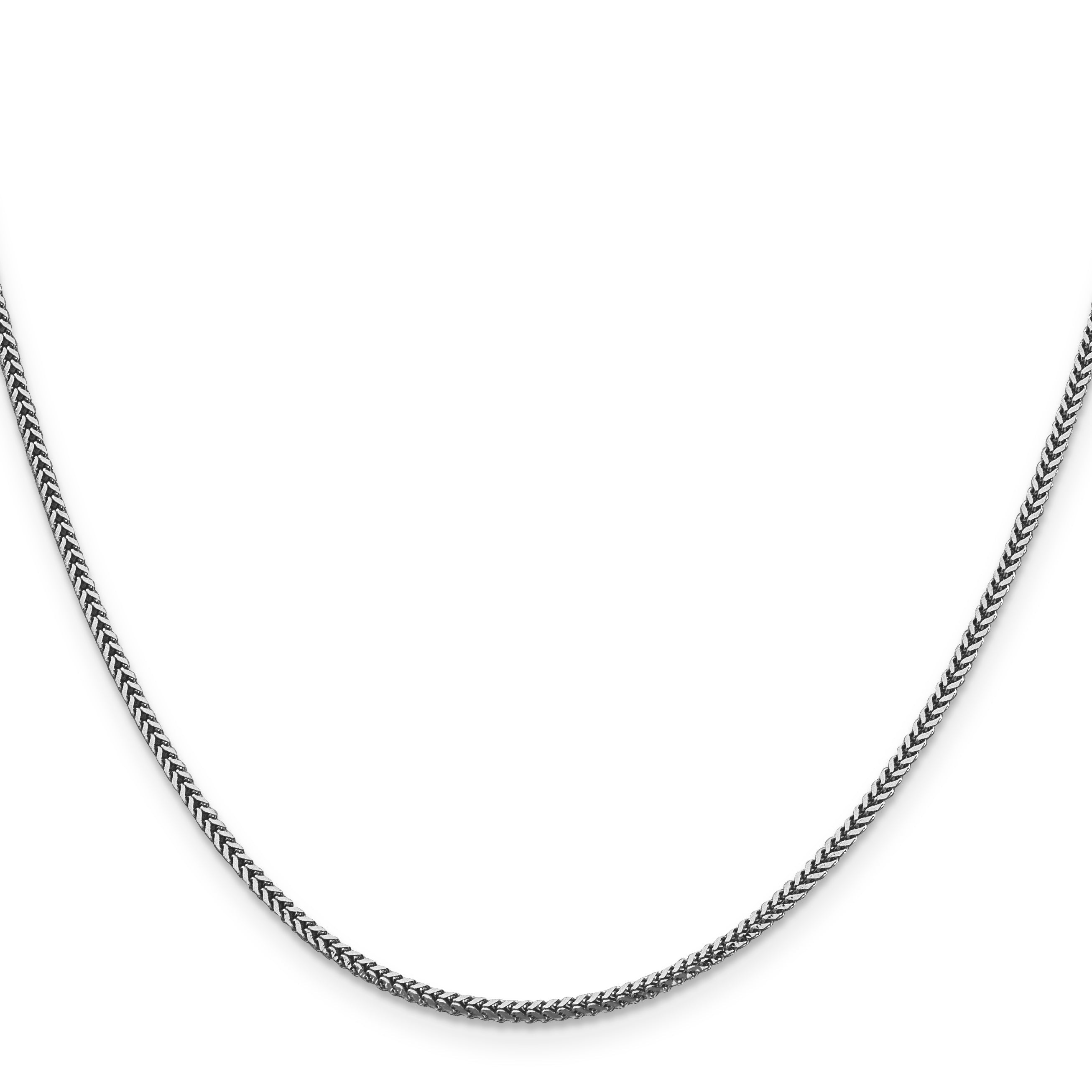 14K White Gold 24 Inch 1.4mm Franco With Lobster Clasp Chain Necklace