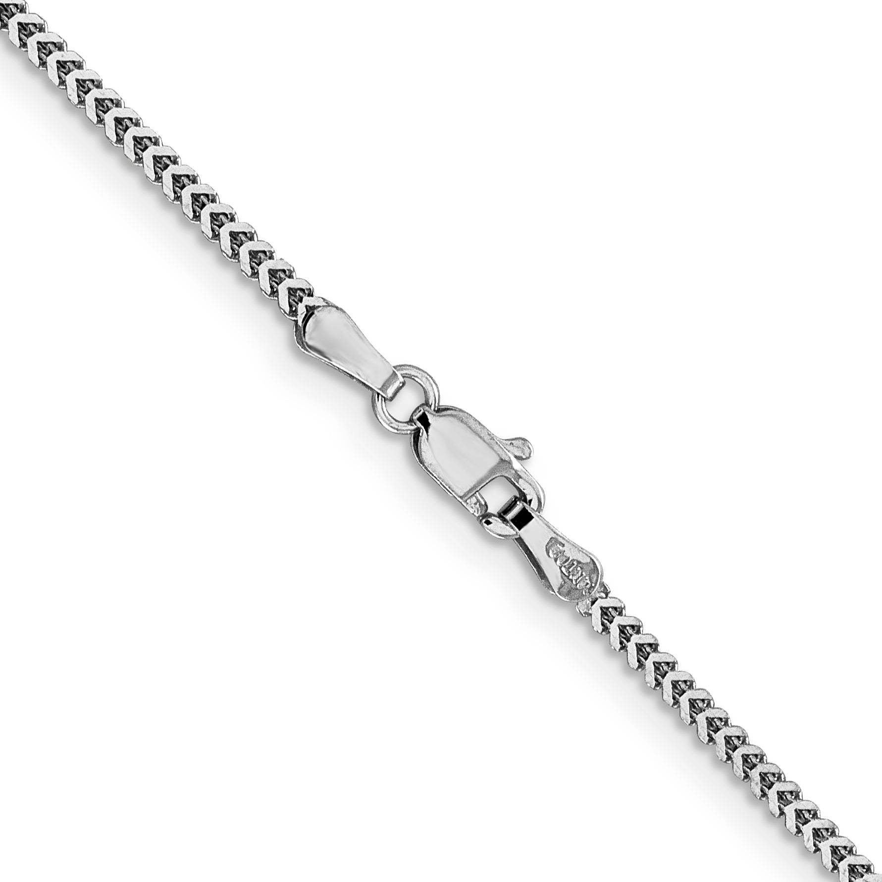 14K White Gold 24 Inch 1.4mm Franco With Lobster Clasp Chain Necklace