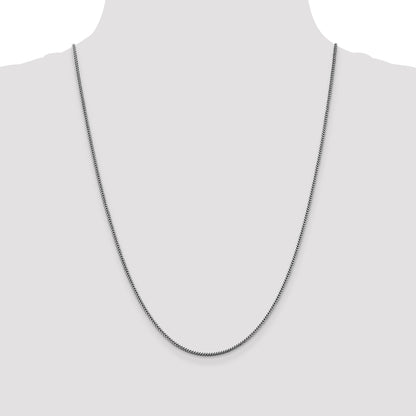 14K White Gold 24 Inch 1.4mm Franco With Lobster Clasp Chain Necklace