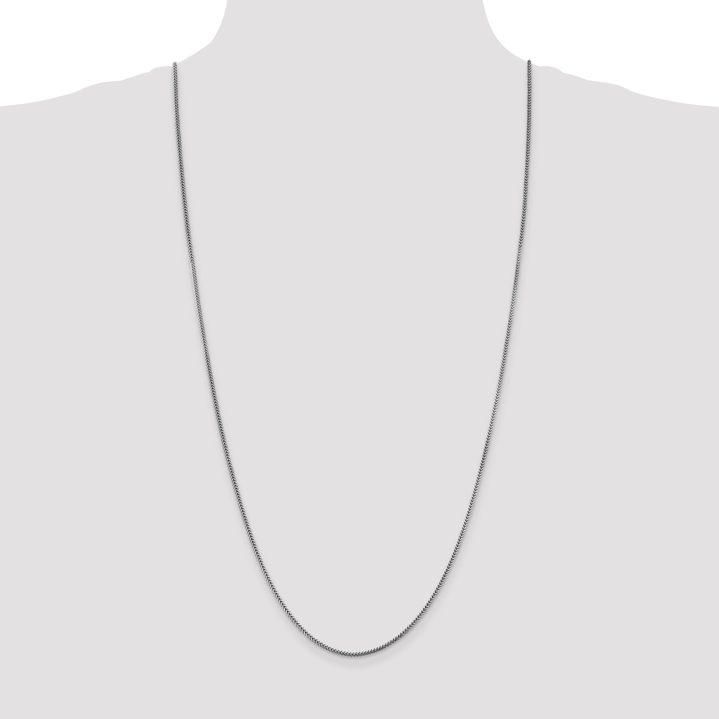 14K White Gold 30 Inch 1.4mm Franco With Lobster Clasp Chain Necklace