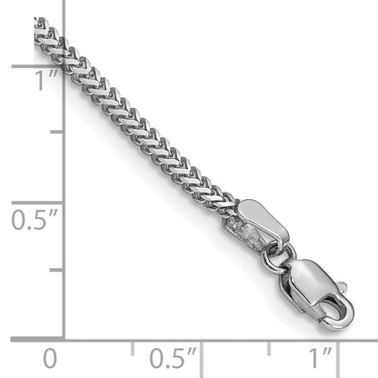 14K White Gold 8 Inch 1.4mm Franco With Lobster Clasp Bracelet