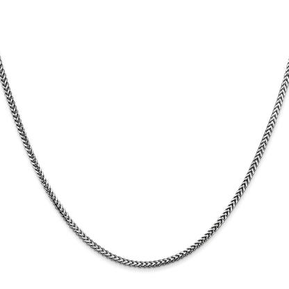 14K White Gold 16 Inch 1.5mm Franco With Lobster Clasp Chain Necklace