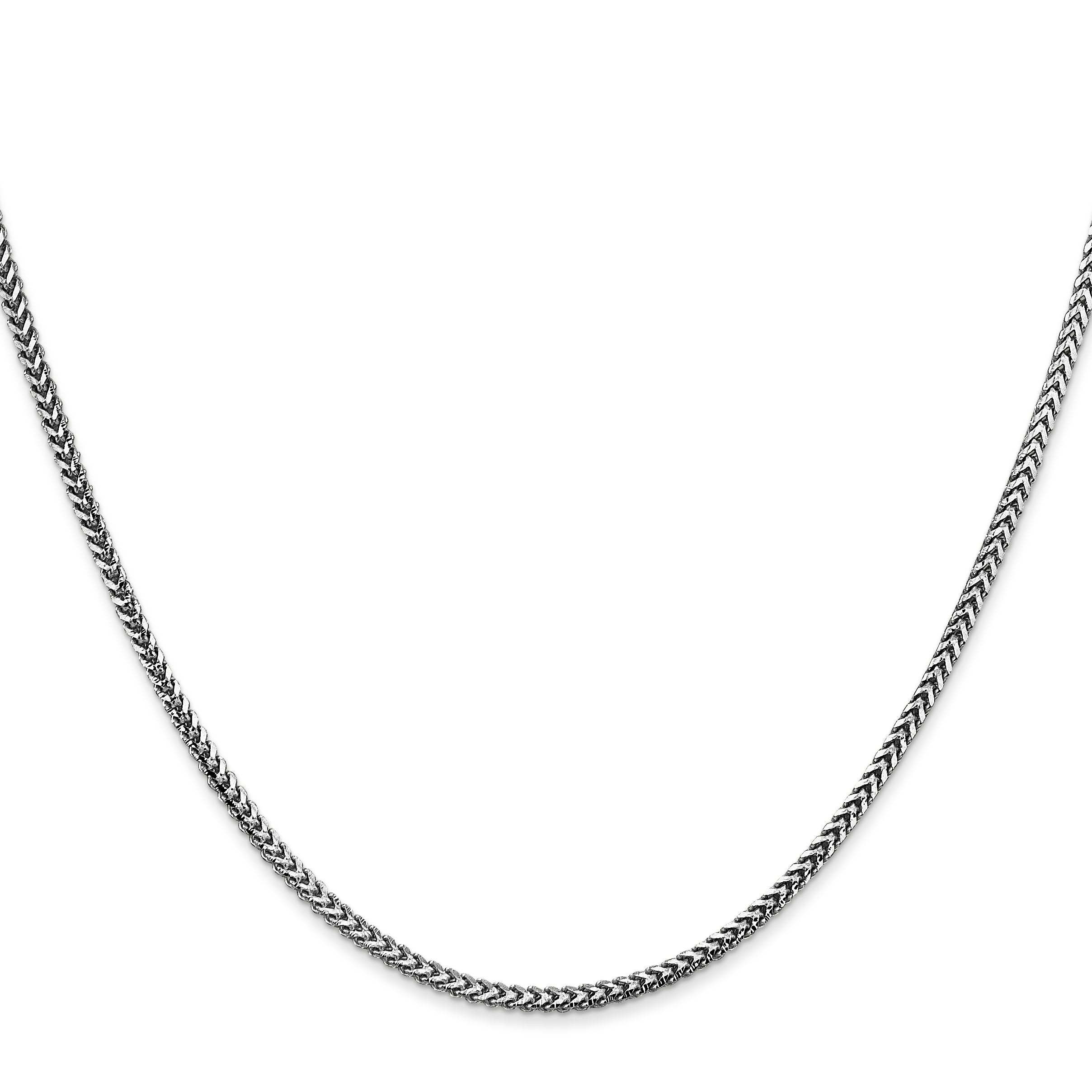 14K White Gold 22 Inch 1.5mm Franco With Lobster Clasp Chain Necklace