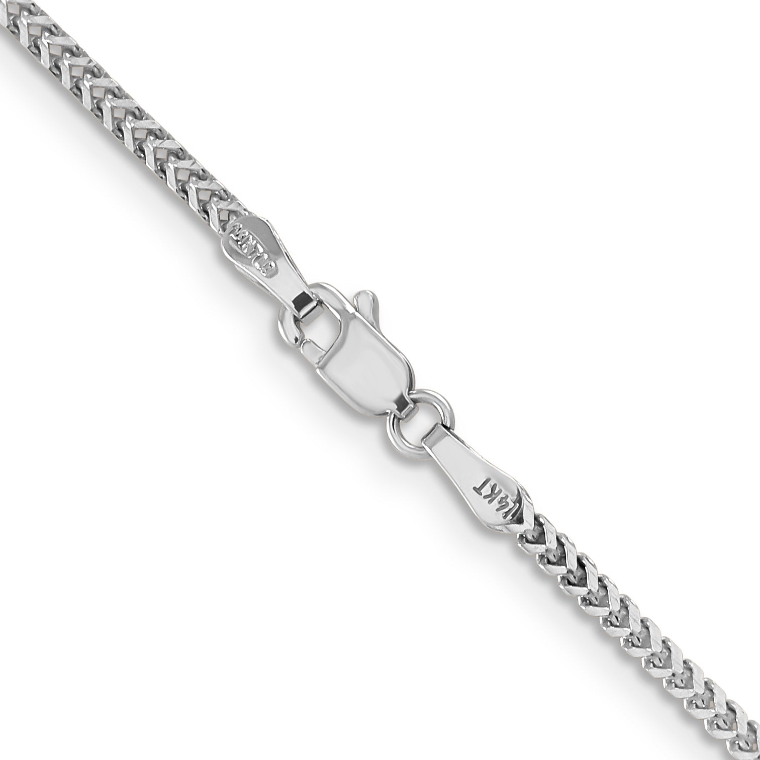 14K White Gold 24 Inch 1.5mm Franco With Lobster Clasp Chain Necklace