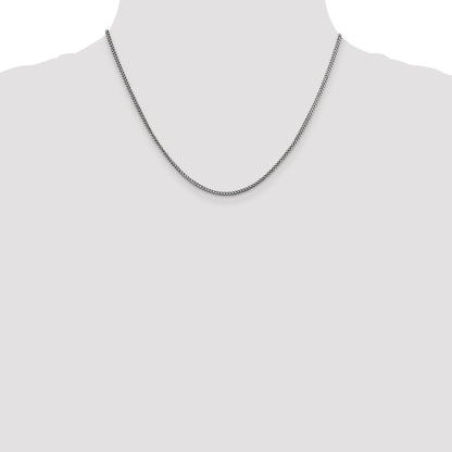 14K White Gold 18 Inch 1.5mm Franco With Lobster Clasp Chain Necklace