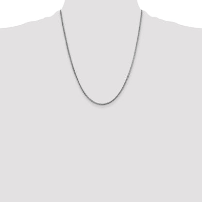 14K White Gold 22 Inch 1.5mm Franco With Lobster Clasp Chain Necklace