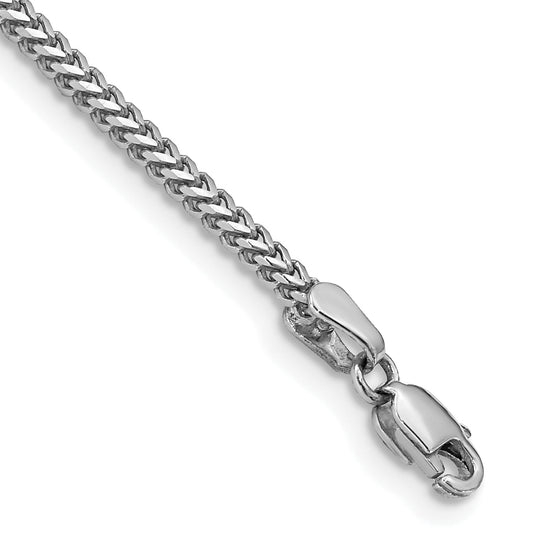 14K White Gold 7 Inch 1.5mm Franco With Lobster Clasp Bracelet