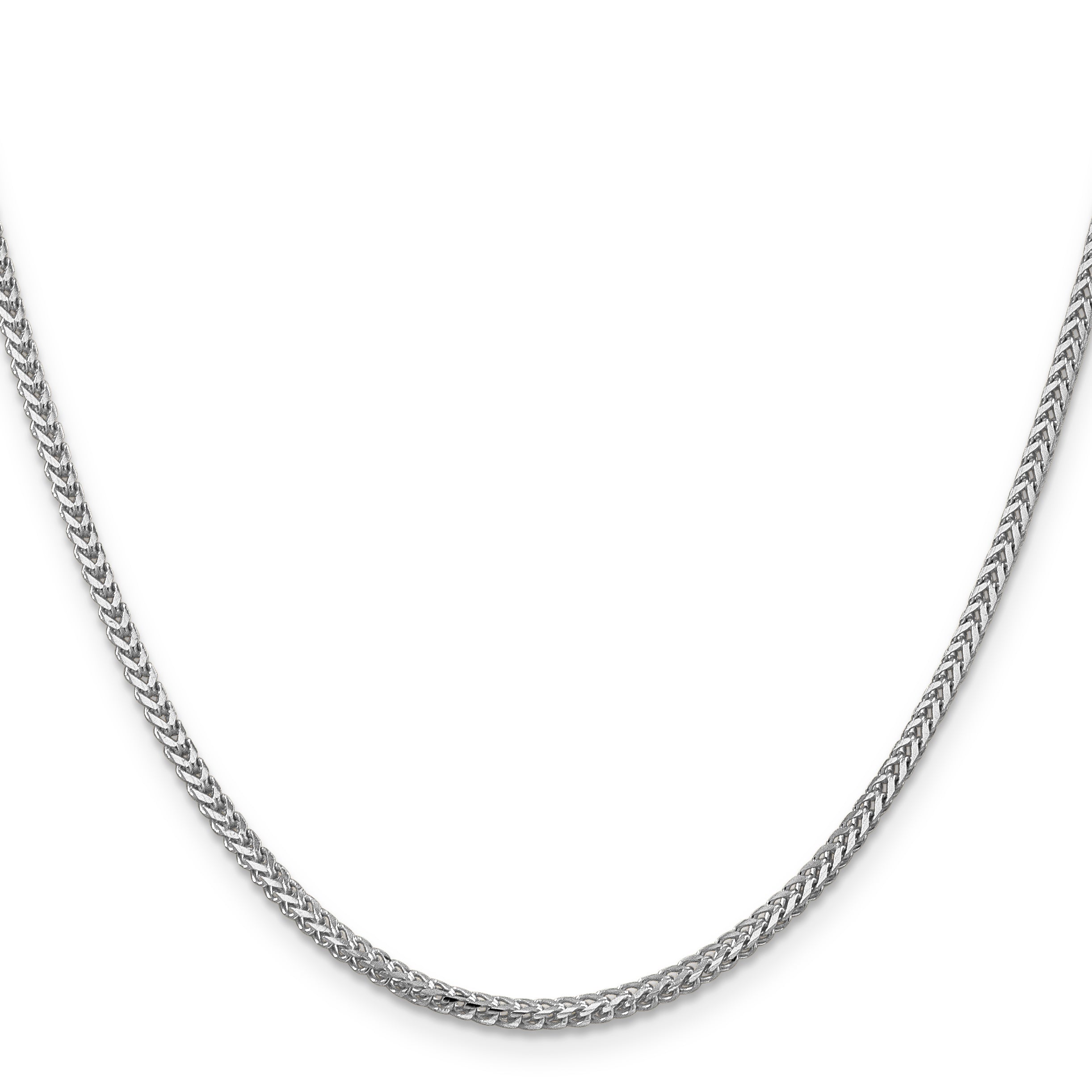 14K White Gold 22 Inch 2mm Franco With Lobster Clasp Chain Necklace