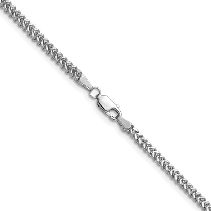 14K White Gold 30 Inch 2.3mm Franco With Lobster Clasp Chain Necklace