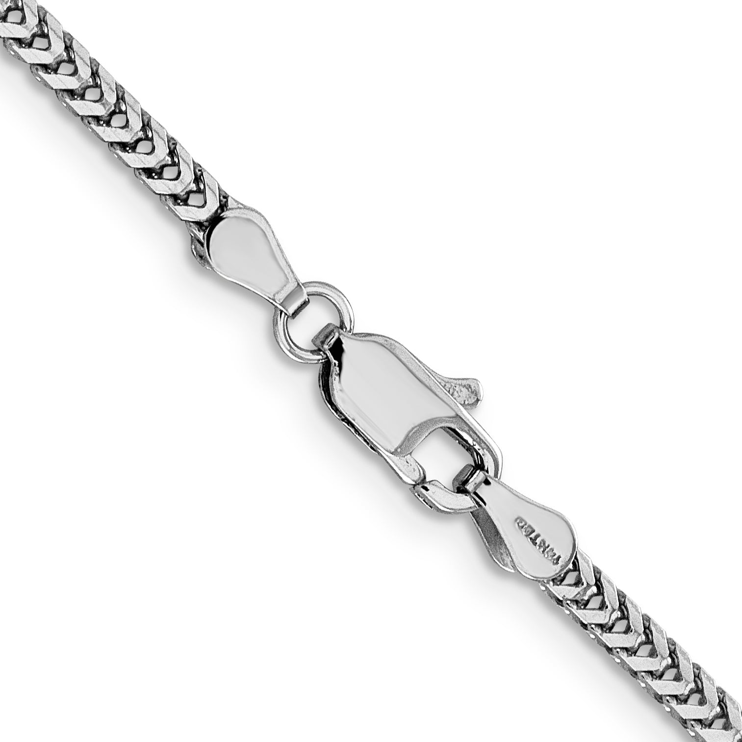 14K White Gold 22 Inch 2.3mm Franco With Lobster Clasp Chain Necklace