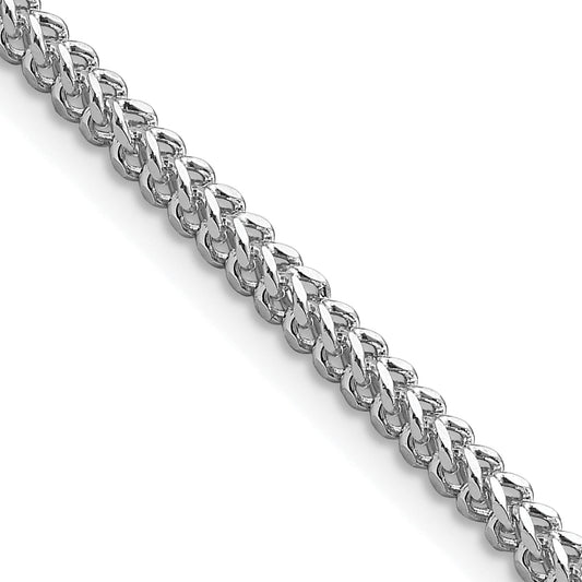 14K White Gold 22 Inch 2.3mm Franco With Lobster Clasp Chain Necklace
