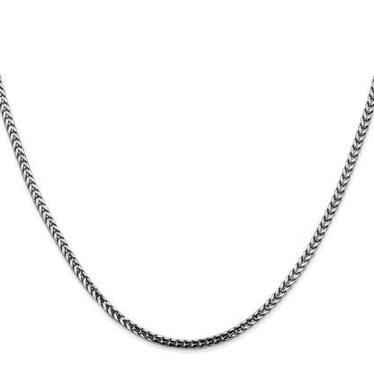 14K White Gold 26 Inch 2.5mm Franco With Lobster Clasp Chain Necklace
