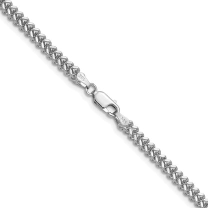 14K White Gold 16 Inch 2.5mm Franco With Lobster Clasp Chain Necklace