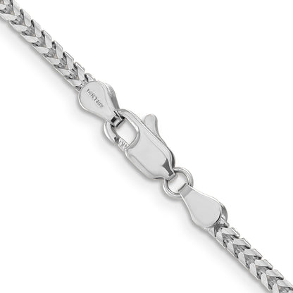 14K White Gold 20 Inch 2.5mm Franco With Lobster Clasp Chain Necklace