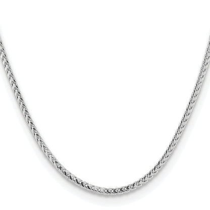 14K White Gold 20 Inch 3mm Franco With Fancy Lobster Clasp Chain Necklace
