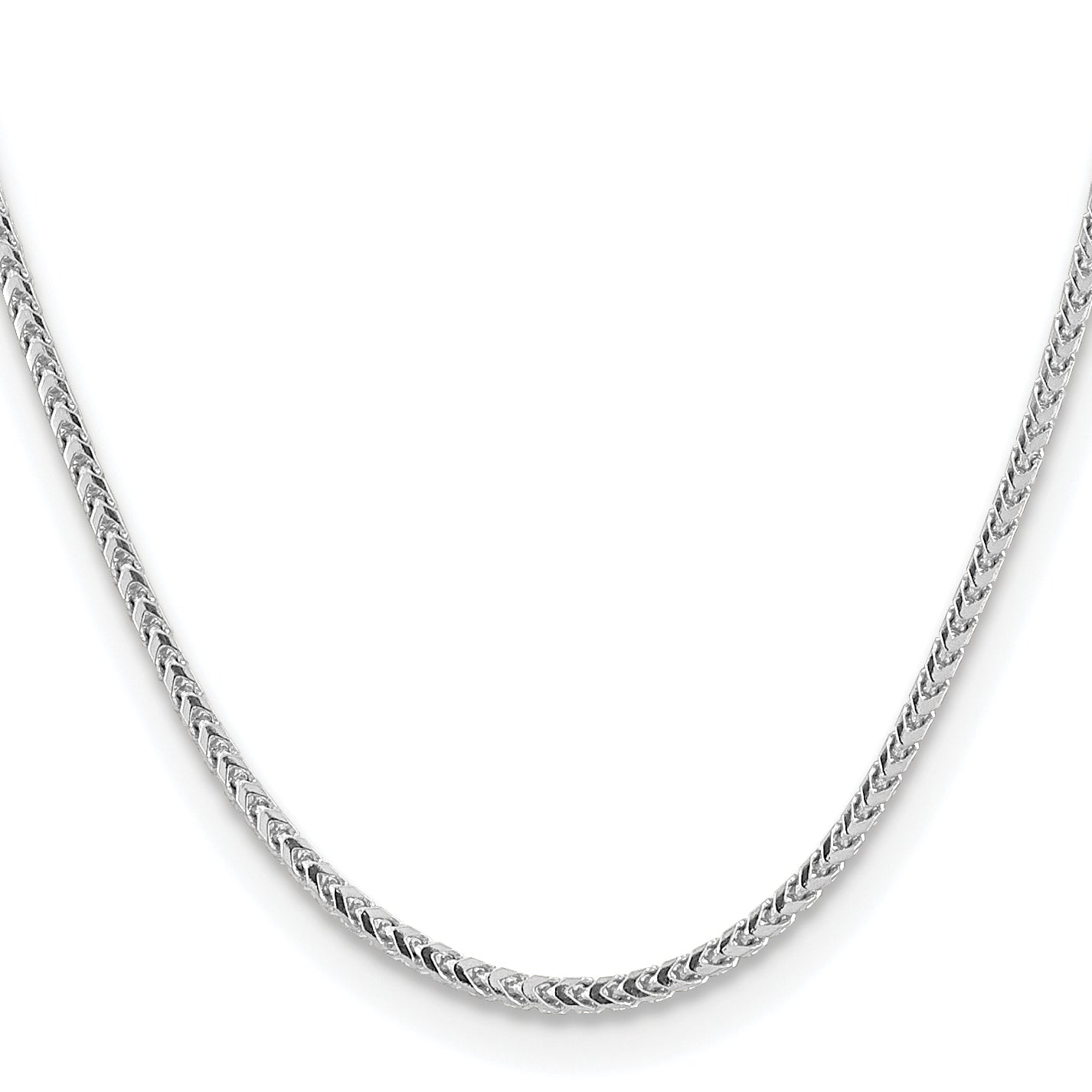 14K White Gold 26 Inch 3mm Franco With Fancy Lobster Clasp Chain Necklace