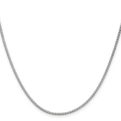 14K White Gold 20 Inch 1.9mm Flat Wheat With Lobster Clasp Chain Necklace
